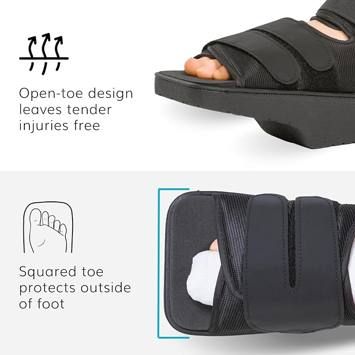 Squared Toe Ortho Wedge Shoe,Medical Shoe for Toe Fractures,off-loading Shoe